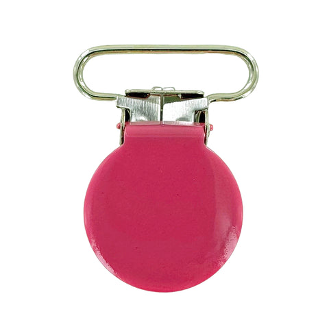 1" (25mm) Round Shaped Enameled Metal Clips (G86 - Dark Pink) 1" (25mm) Round Shaped Enameled Metal Clips (G86 - Dark Pink)