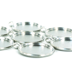 Silver-Toned Pendant Bezels Silver-Toned Pendant Bezels