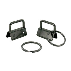 Gunmetal 1" Key Fob Hardware with Split Rings Gunmetal 1" Key Fob Hardware with Split Rings