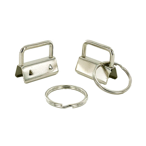Silver 1" Key Fob Hardware with Split Rings Silver 1" Key Fob Hardware with Split Rings