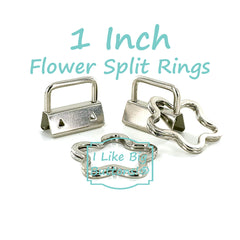1" Key Fob with FLOWER Split Rings 1" Key Fob with FLOWER Split Rings