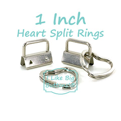 1" Key Fob with HEART Split Rings 1" Key Fob with HEART Split Rings