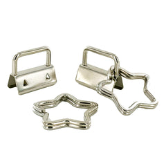 Silver 1" Key Fob Hardware with STAR Split Rings Silver 1" Key Fob Hardware with STAR Split Rings