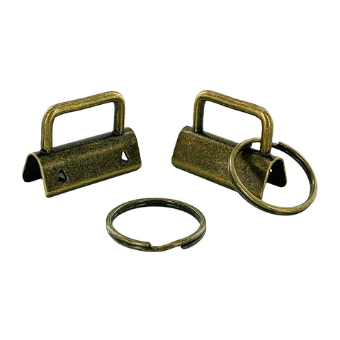 Antique Brass 1.25" Key Fob Hardware with Split Rings Antique Brass 1.25" Key Fob Hardware with Split Rings