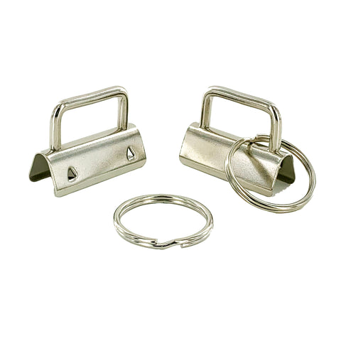 Silver 1.25" Key Fob Hardware with Split Rings Silver 1.25" Key Fob Hardware with Split Rings