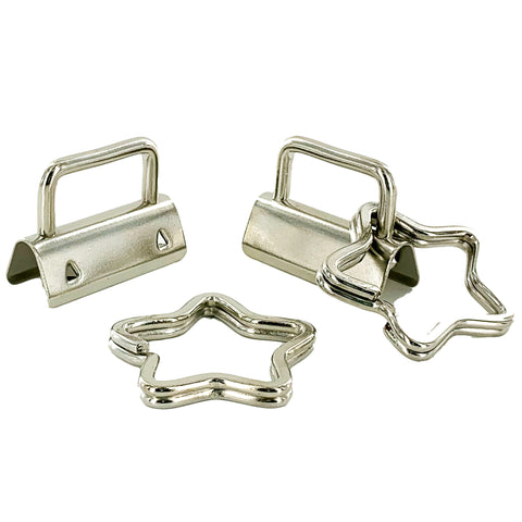 Silver 1.25" Key Fob Hardware with STAR Split Rings Silver 1.25" Key Fob Hardware with STAR Split Rings