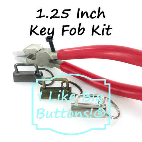 1.25" - Key Fob Hardware Starter KIT - Silver, Antique Brass, Gunmetal (30 Sets Total)