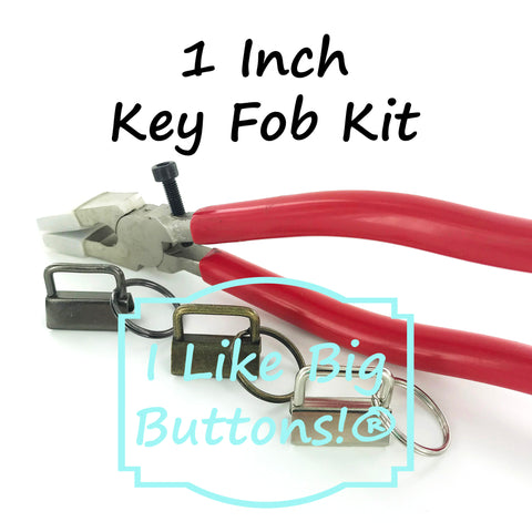 1" - Key Fob Hardware Starter KIT - Silver, Antique Brass, Gunmetal (30 Sets Total)