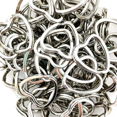 Heart-Shaped - Silver Split Rings Heart-Shaped - Silver Split Rings