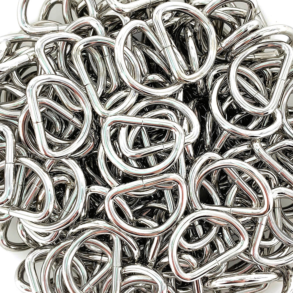 3/4" - 20 mm Silver Welded D Rings