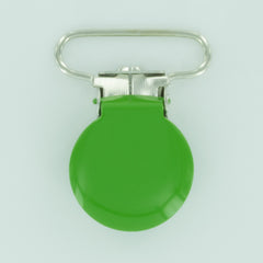 1" (25mm) Round Shaped Enameled Metal Clips (B14 - Spring Green)