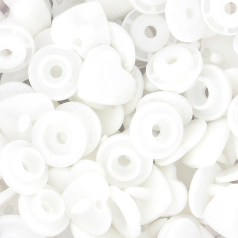 KAM® Snaps ♥Heart♥ Shaped Glossy (B3 - White) KAM® Snaps ♥Heart♥ Shaped Glossy (B3 - White)