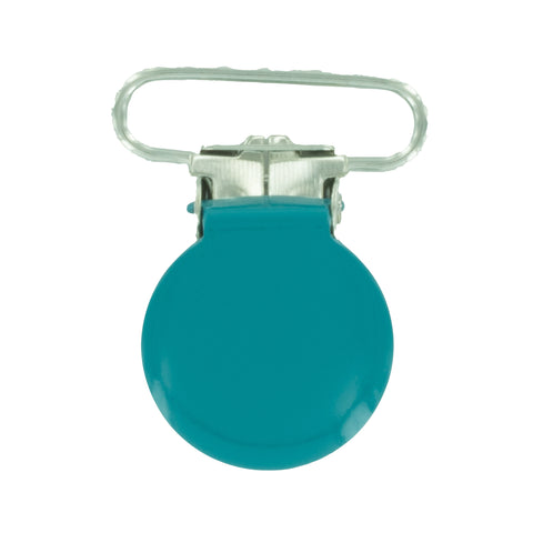 1" (25mm) Round Shaped Enameled Metal Clips (B46 - Teal) 1" (25mm) Round Shaped Enameled Metal Clips (B46 - Teal)