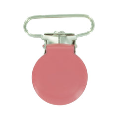1" (25mm) Round Shaped Enameled Metal Clips (G106 - Coral)