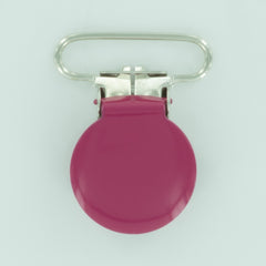 1" (25mm) Round Shaped Enameled Metal Clips (G122 - Fuchsia) 1" (25mm) Round Shaped Enameled Metal Clips (G122 - Fuchsia)