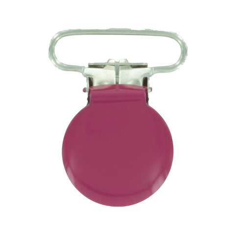 1" (25mm) Round Shaped Enameled Metal Clips (G122 - Fuchsia) 1" (25mm) Round Shaped Enameled Metal Clips (G122 - Fuchsia)