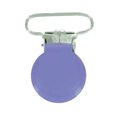 1" (25mm) Round Shaped Enameled Metal Clips (G79 - F Lavender)