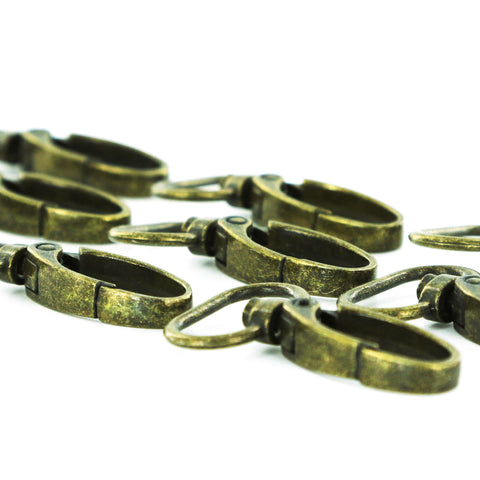 Antique Brass 3/4" (20 mm) Lobster Swivel Clasps
