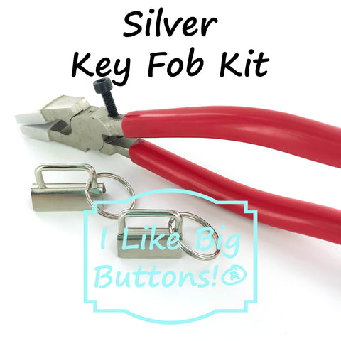 1" and 1.25" - Key Fob Hardware Starter KIT - SILVER (20 Sets Total)