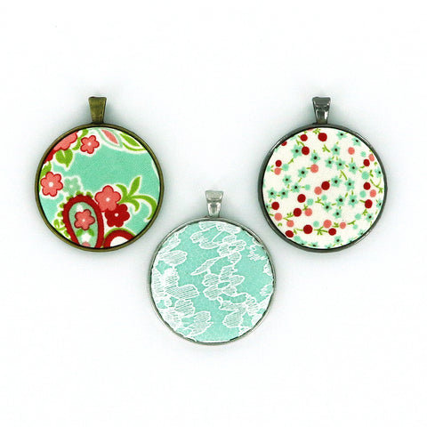 DIY - LARGE - Size 60 Cover Button Pendant Bezel KIT - Makes 10
