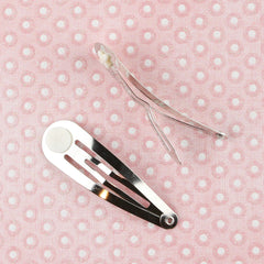 Front and Back of Snap Barrettes Front and Back of Snap Barrettes