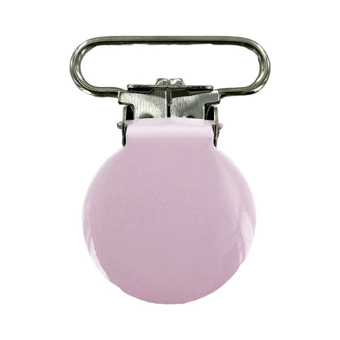 1" (25mm) Round Shaped Enameled Metal Clips (B21 - Pale Pink)