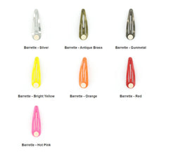 100 Piece - 2" (50 mm) Enamel Barrette Snap Clips (Random Mix)