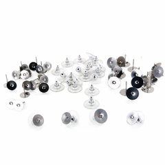 10 mm Stainless Steel Earring Posts and Backs with Glue Pads