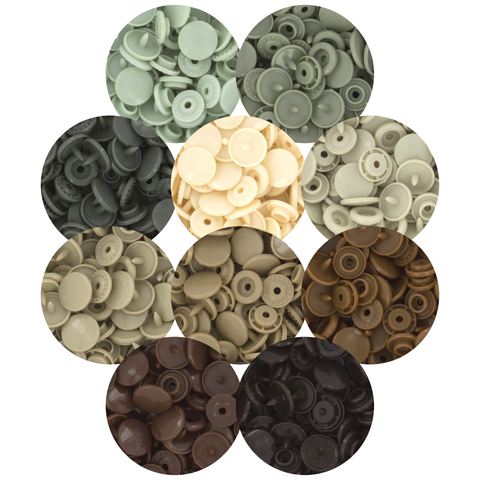 KAM® Snaps Size 20 Glossy (Earth Tones)