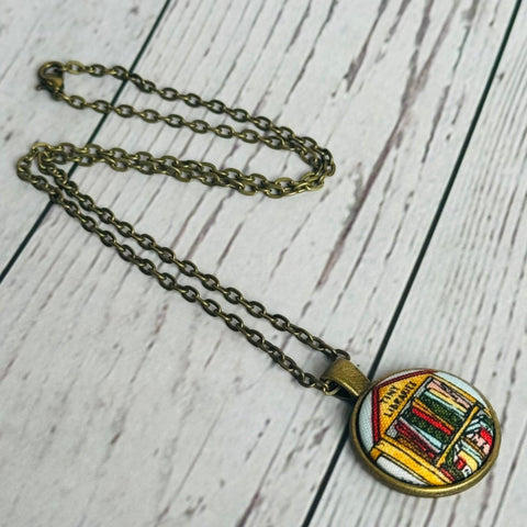 Tiny Library Pendant Necklace