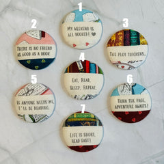 Bookish Quotes Cover Button Magnetic Pin Cushion