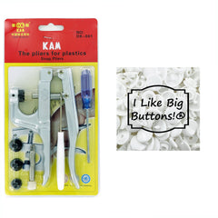 K1 KAM Plastic Snap Pliers/Awl/50 White Snaps