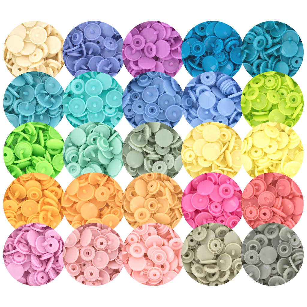 KAM® Snaps Size 20 Glossy - Light/Mids (25 Colors)