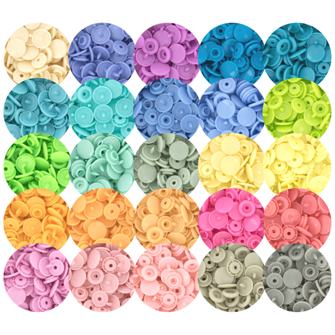 KAM® Snaps Size 20 Glossy - Light/Mids (25 Colors)
