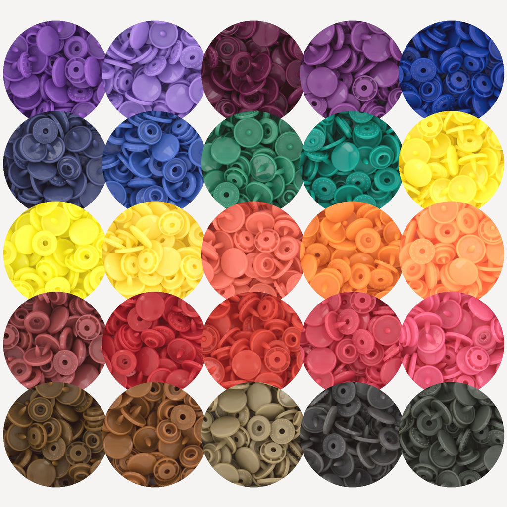 KAM® Snaps Size 20 Glossy - Mid/Darks (25 Colors)