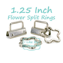 1.25" Key Fob with Flower Split Rings