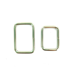 1" - 25 mm vs 3/4" - 20 mm Silver Welded Rectangle Ring