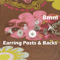 8mm Earring Posts and Backs