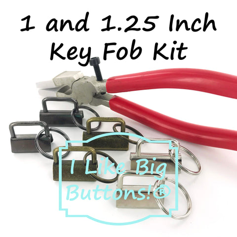 1" and 1.25" - Key Fob Hardware Starter KIT - Silver, Antique Brass, Gunmetal (60 Sets Total)