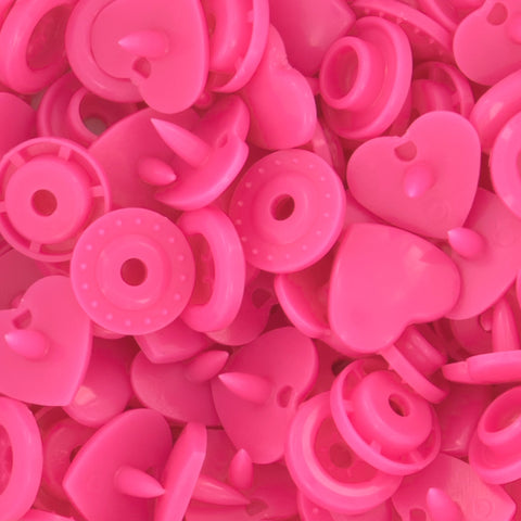 KAM® Snaps Heart Shaped Glossy (B47 - Neon Pink)