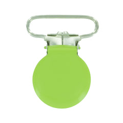 1" (25mm) Round Shaped Enameled Metal Clips (B50 - Lime Green)