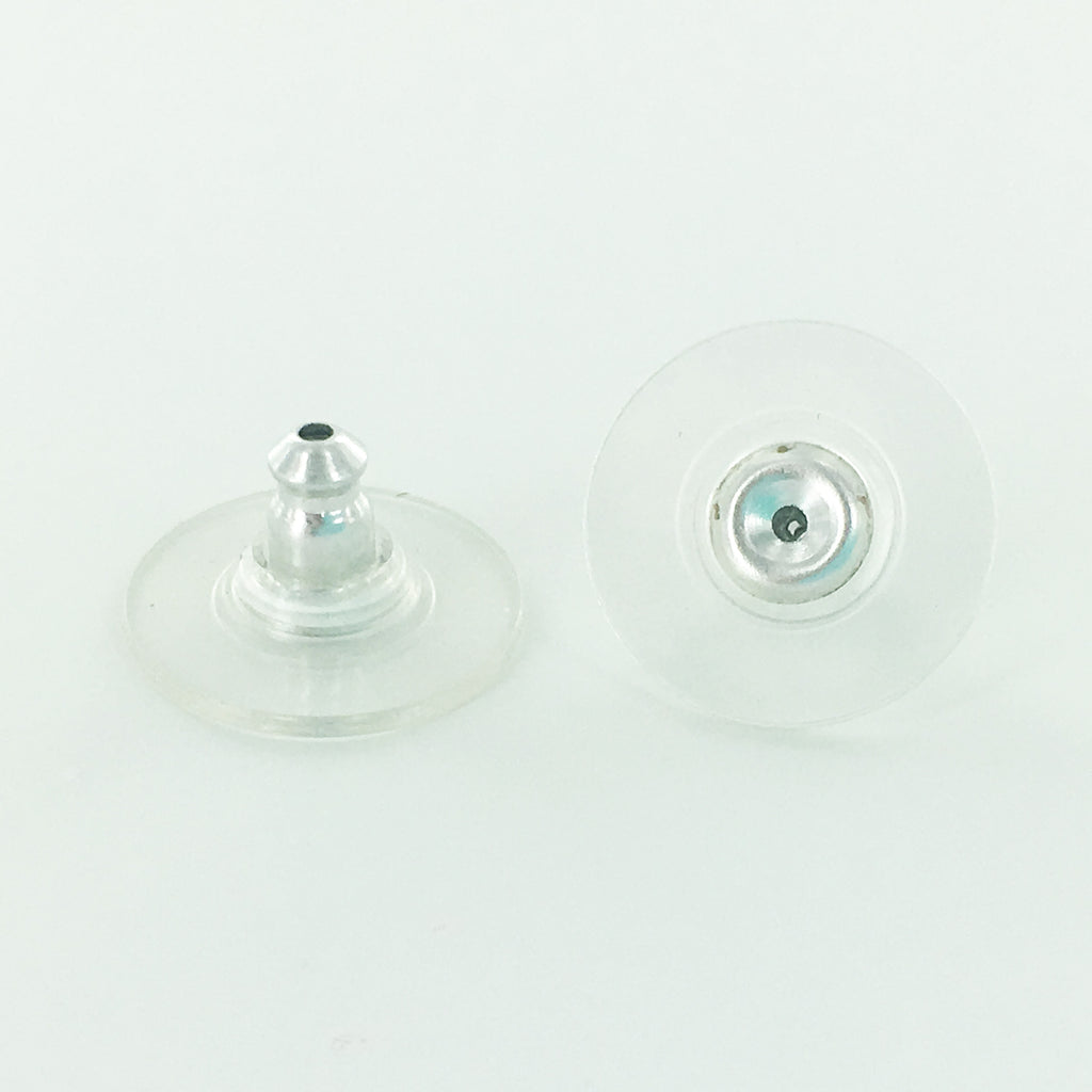 Silver-Toned Earring Backs With Rubber Grip – I Like Big Buttons!