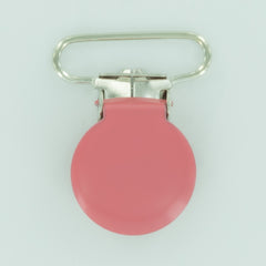 1" (25mm) Round Shaped Enameled Metal Clips (G106 - Coral)