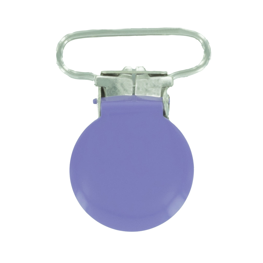1" (25mm) Round Shaped Enameled Metal Clips (G79 - F Lavender)