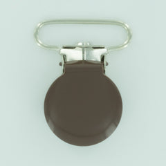 1" (25mm) Round Shaped Enameled Metal Clips (G89 - GD Milk Chocolate)
