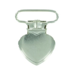 1" (25mm) Heart Shaped Metal Clips (B45 - Silver)