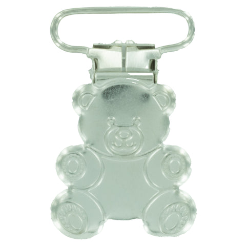 1" (25mm) Teddy Bear Shaped Metal Clips (B45 - Silver)