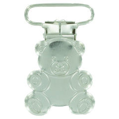 1" (25mm) Teddy Bear Shaped Metal Clips (B45 - Silver)
