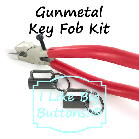 1" and 1.25" - Key Fob Hardware Starter KIT - GUNMETAL (20 Sets Total)